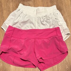 Lululemon White & Pink Shorts-tags ripped off. size 2 two different styles